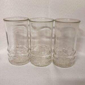 Set Of 3 Hazel Altas Jelly Jars Elegant Clear Juice Glasses (103)